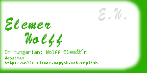 elemer wolff business card